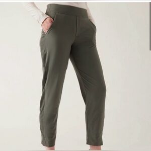 Athleta Brooklyn Ankle Pants, olive green - size 2